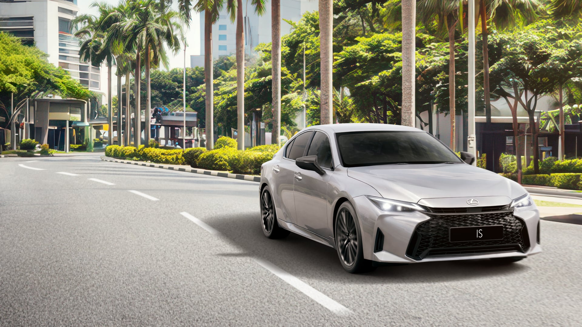 Black Lexus IS at a cross junction